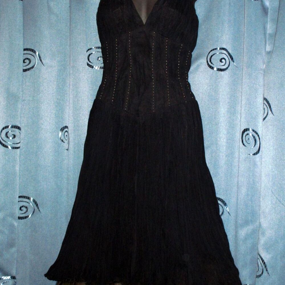 Vintage 'ABS Allen Schwartz'Cocktail Dress Sleeveless Tulle Hem Fit Flare